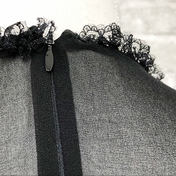 NWOT GENERATION LOVE Black Chiffon Ruffle Long Sleeve Semi Sheer Mini Dress Sm - Picture 14 of 16